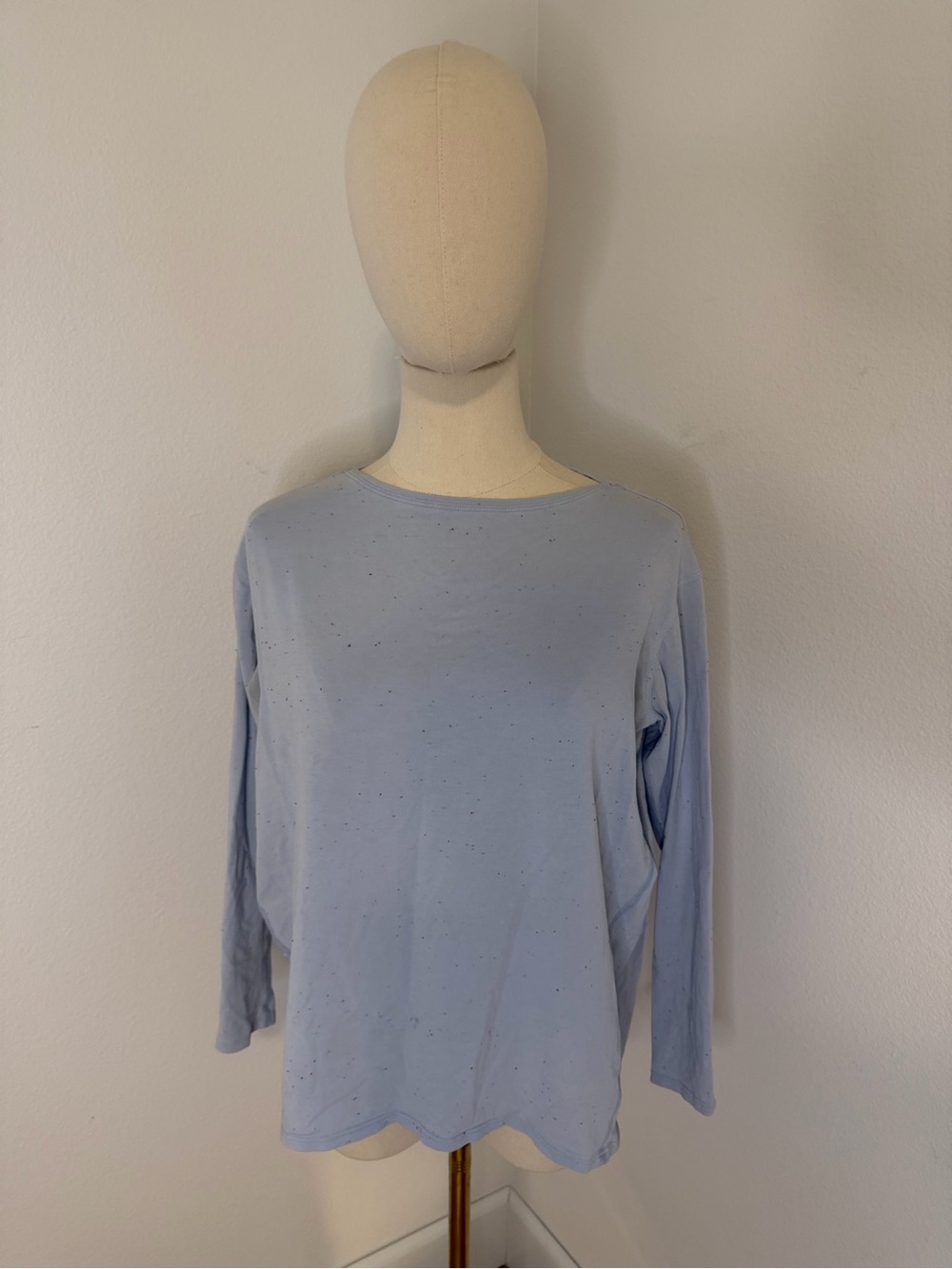 lululemon athletica Back in Action Light Blue Speckled Long-Sleeve Tee Size 4